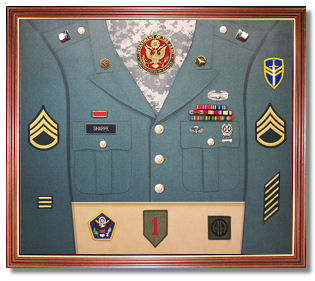Sample Decorated U.S. Army Iraqi Freedom Uniform Display Case
