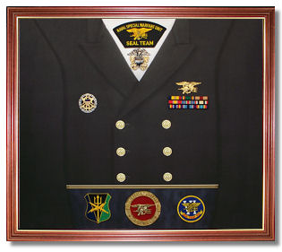 Decorated U.S. Navy Uniform Display Case